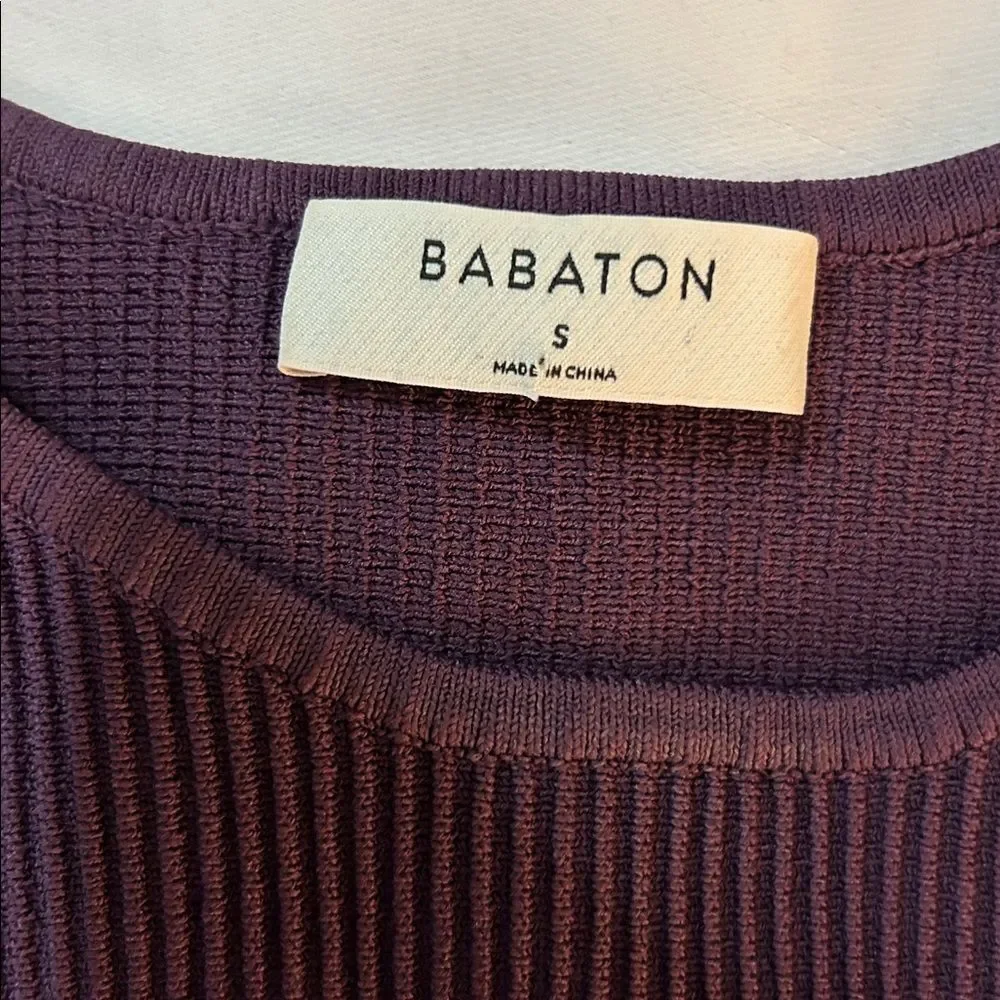 Aritzia Babaton Ribbed Sleeveless Crop Top - Plum small